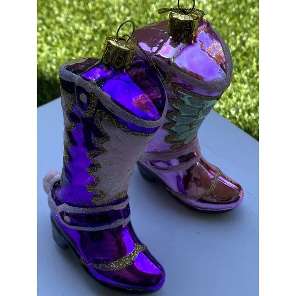 Cowboy Boot Ornament 4.75 Inch Western Christmas Set of 6 TWO's Co. - Picture 9 of 14